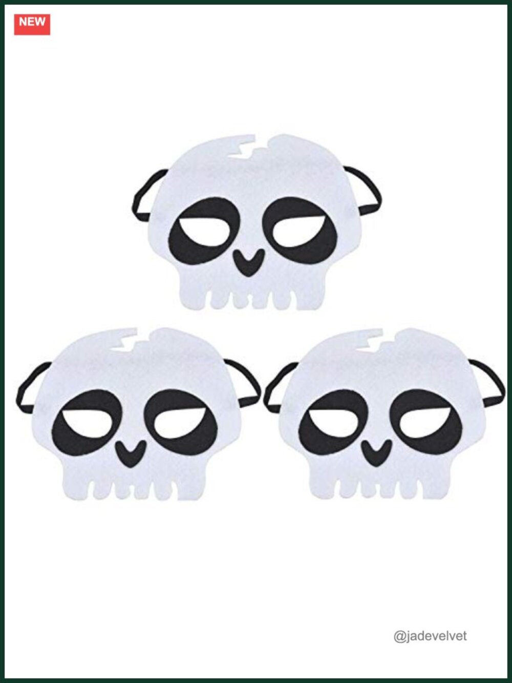3pcs Felt Halloween Masks for Kids Skeleton Half Face Cosplay